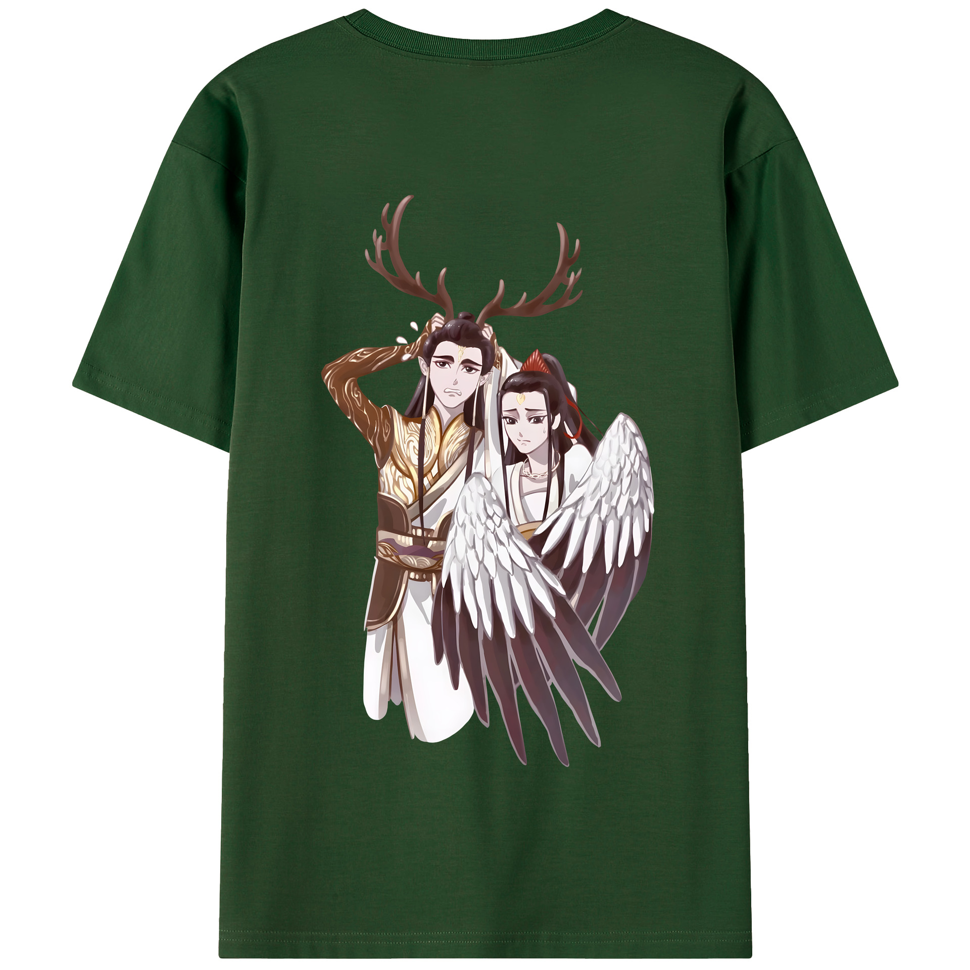 （画像用） Ne Zha 2 ナタ 魔童の大暴れ 綿100％半袖Tシャツ（背面プリント）